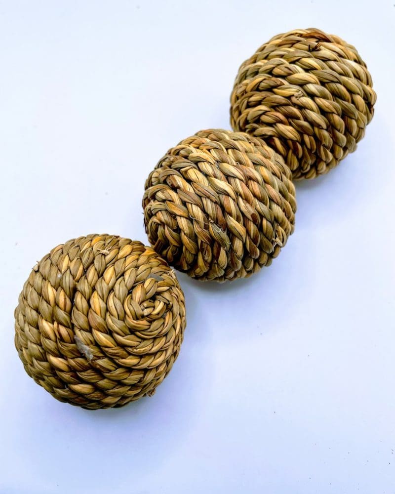 Sepak Takraw Grass Ball Toy for Cats and Small Dogs.