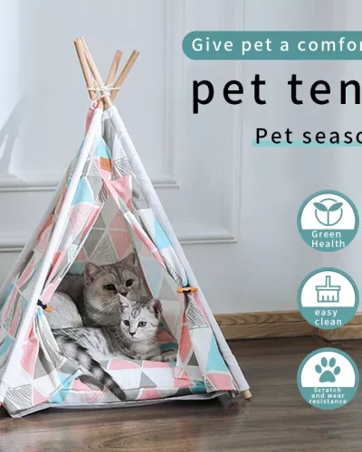 Cushion Teepee, Tent and Bed for Pet for Dogs, Cats, Rabbits, Guinea Pigs, Hedgehog, and Ferrets